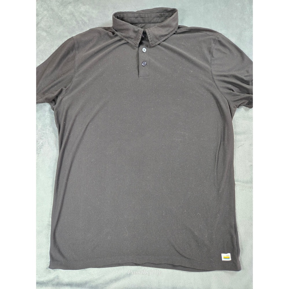 Vuori‎ Shirt Mens Small Polo Outdoors Golf Lightweight Black Tech Strato Hike